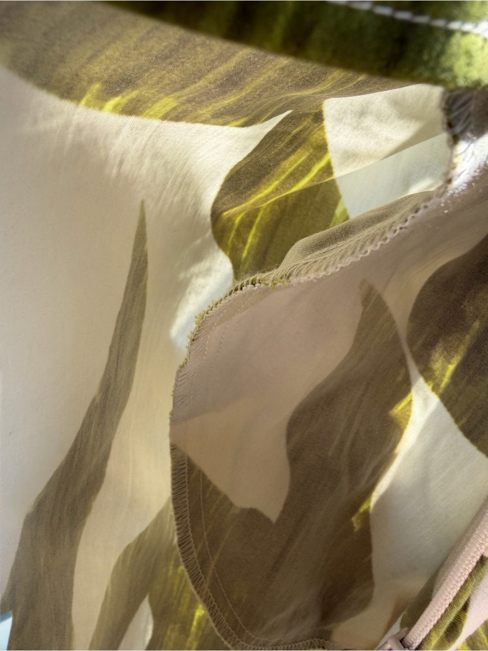 🆕🌿 Antonio Melani Tropical Leaf Print High-Low Midi Skirt Green White Size 0 - Picture 12 of 17